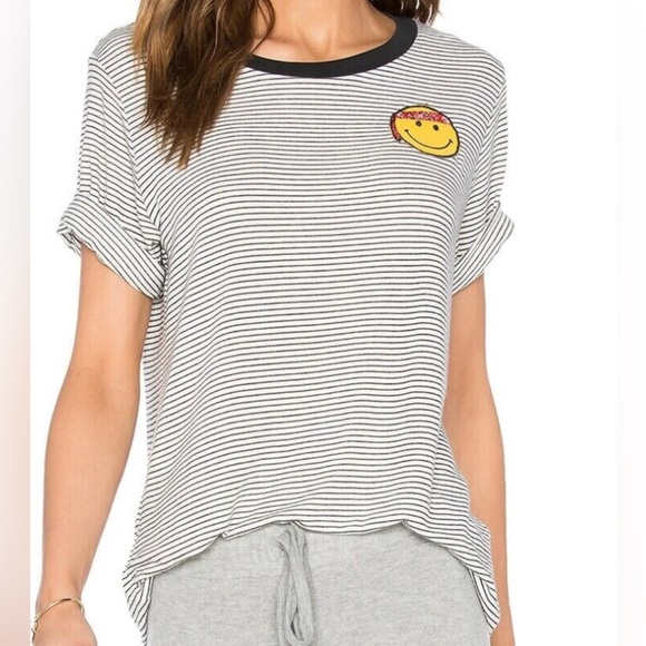 Lauren Moshi Tops - Lauren Moshi bandana smiley face striped s/s t-shirt Size S